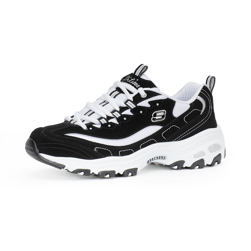 skechers斯凯奇美版厚底熊猫鞋轻便缓震复古女鞋老爹鞋dlites