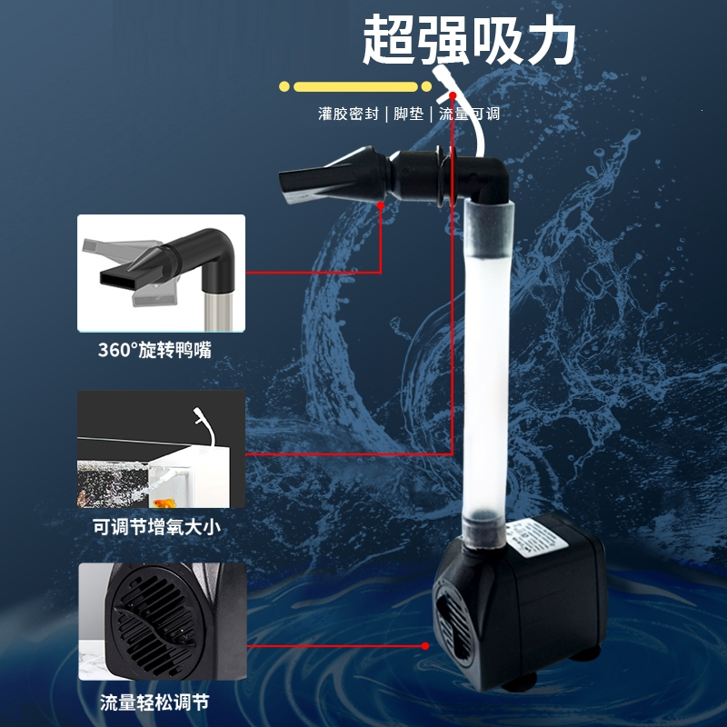 米妮小型鱼缸家用桌面客厅办公室背滤生态免换水自循环超白玻璃水族箱