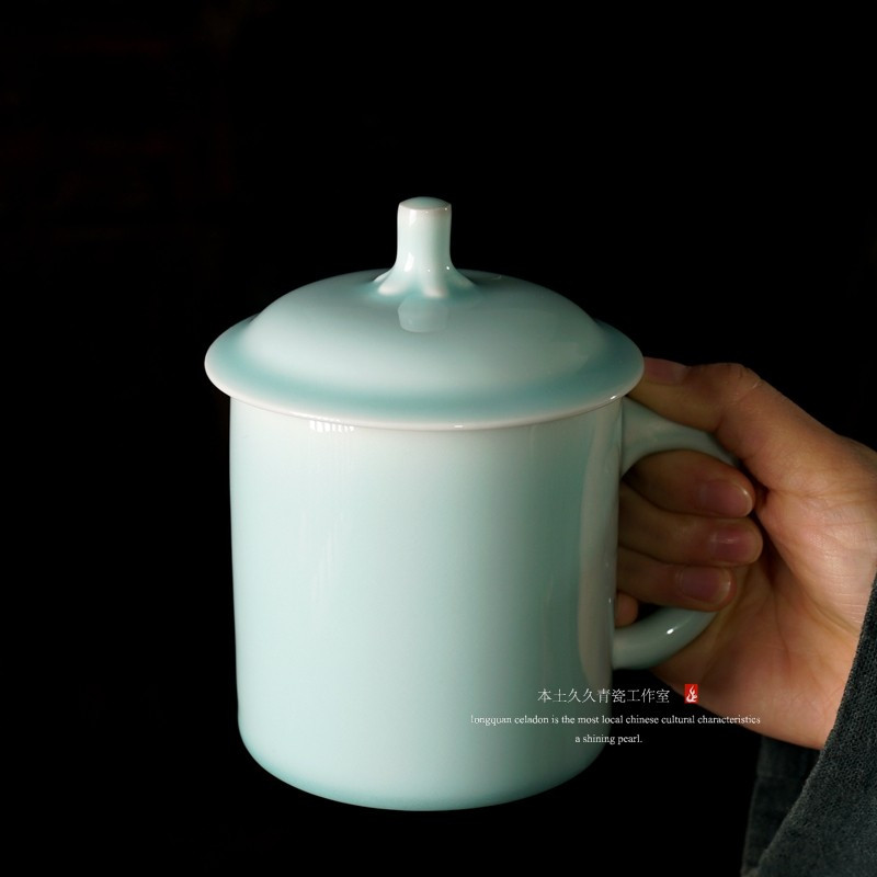 鼎亨主瓷陶瓷杯子带盖马克杯泡茶 办公杯大茶杯