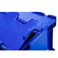 海斯迪克 gnjz-155 加厚塑料零件箱 汽车配储物箱周转箱 收纳工具箱零件箱带盖运输物流箱 E箱-有盖蓝色