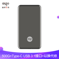 爱国者(aigo)500GB Type-c USB 3.1 Gen2 移动固态硬盘 (PSSD) P1 NVMe PCIe传输 1084MB/秒