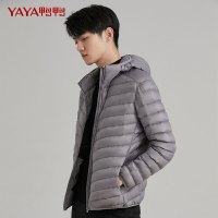 鸭鸭 90鸭绒男士羽绒服新款轻薄短款连帽时尚百搭超轻便