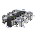 臻远 GWB-006 屏风办公桌办公电脑桌隔断卡座 干型6人位可定制