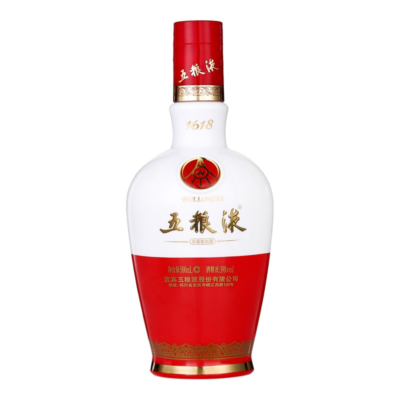 五粮液 1618 39度500ml*6瓶 整箱装 浓香型白酒