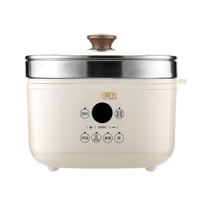 膳魔師(THERMOS)陶瓷电炖锅煮粥锅熬粥宝宝炖盅养生触摸面板一锅四胆2.5L电炖锅电炖盅煲汤神器EHA-4431E