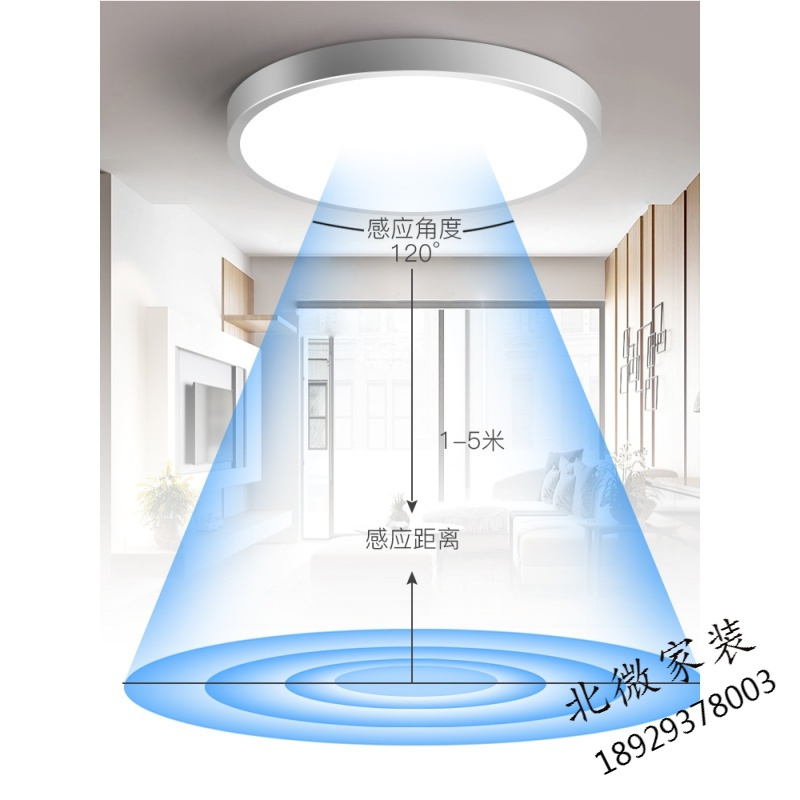 感应吸顶灯led楼道家用声控过道楼梯灯智能雷达人体红外线感应灯