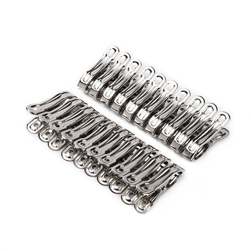 20个装桃心不锈钢小夹子晾衣夹子小号衣服晒衣防风夹被夹晒20个装扁口
