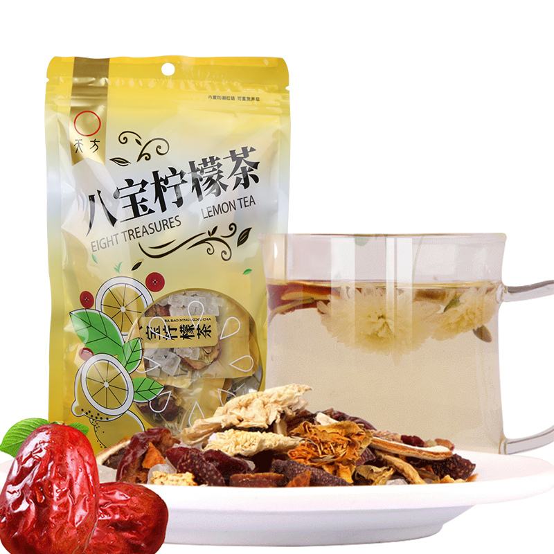 天方柠檬八宝茶120g袋装10包*12g 柠檬味八宝茶 花草茶 内含菊花 金银花 陈皮高清大图
