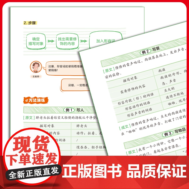 抖音同款]小学语文作文满分训练1-6年级通用五感法写作文 三四五六年级小学生优秀作文大全小升初满分作文训练有公式素材大全高清大图