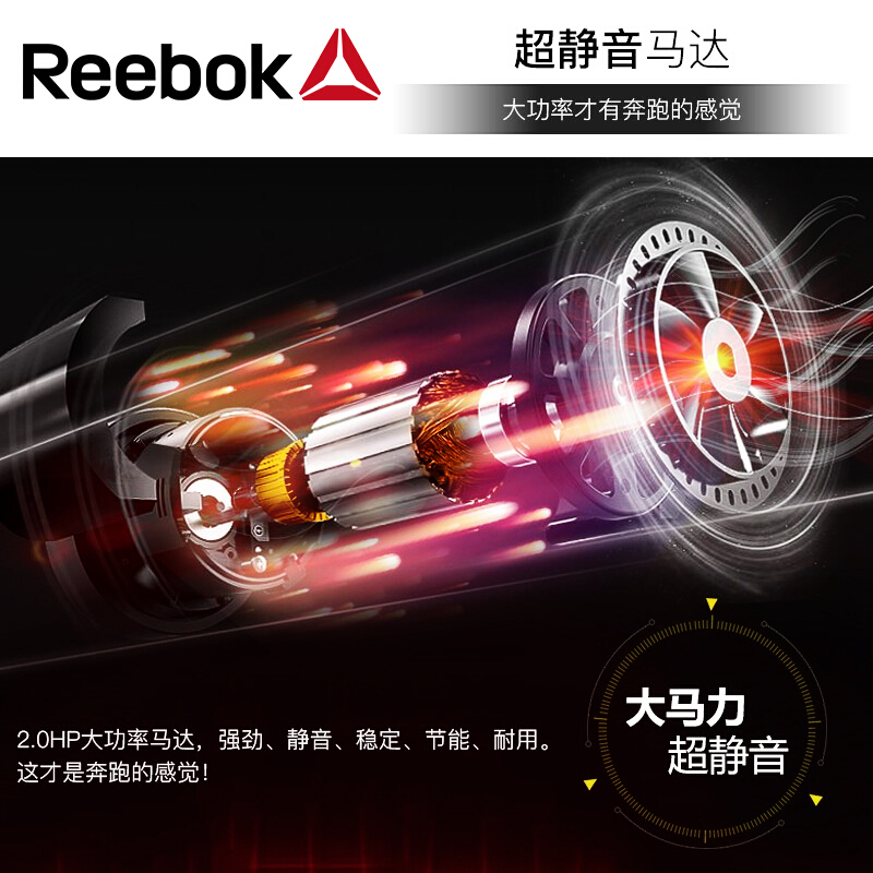 锐步(Reebok) 跑步机 GT40S家用可折叠减震运动健身器材 5吋液晶屏幕走步机RVON-10121BK-AR