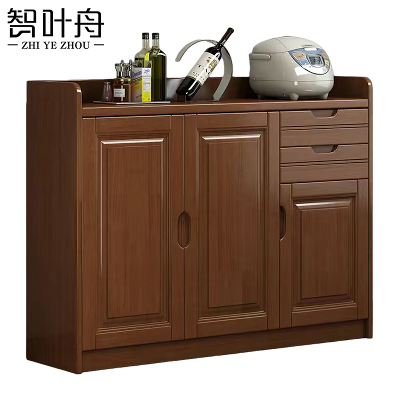 智叶舟实木茶水柜136*40*90cm台高清大图