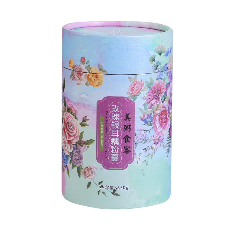 美粥食客玫瑰银耳藕粉羹纸罐包装350g