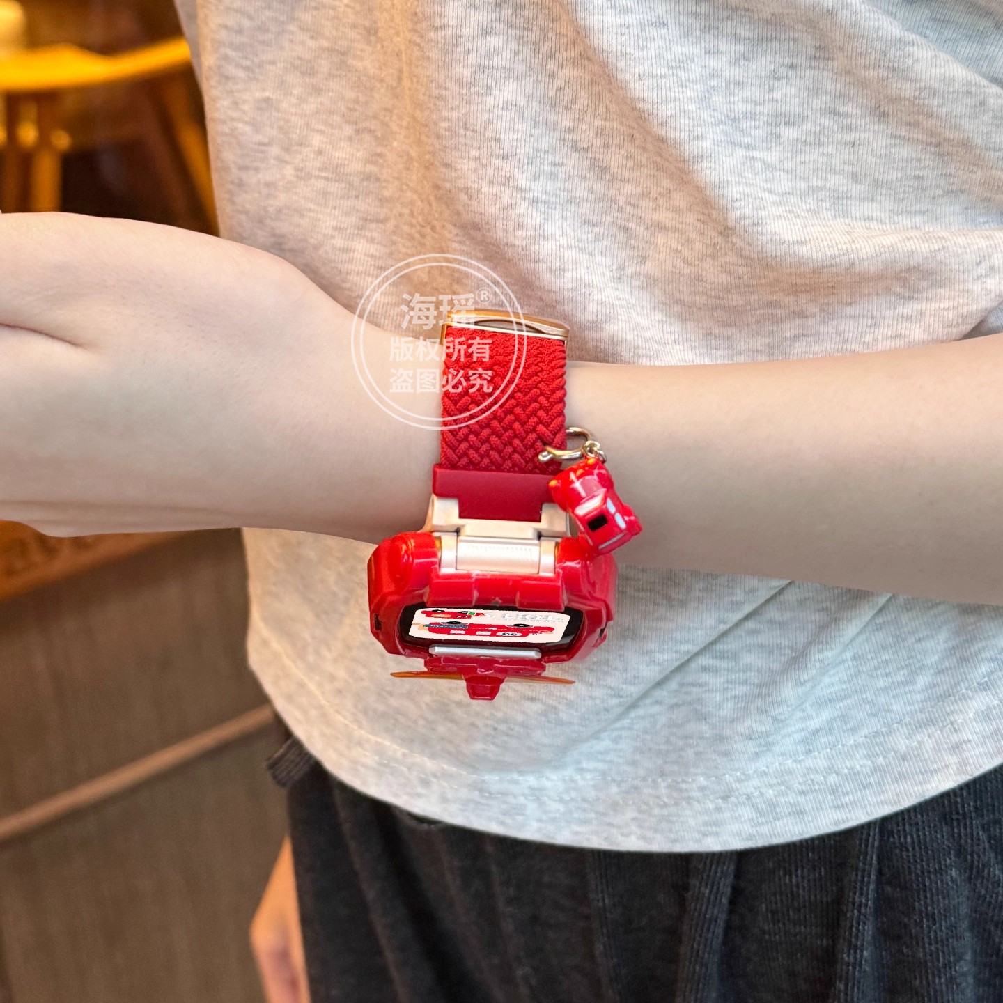 [炫酷汽车]适用于小天才电话手表表带z11/z10/z9编织尼龙z8/z7保护套z6pro/d3儿童磁吸秋冬款3139g高清大图