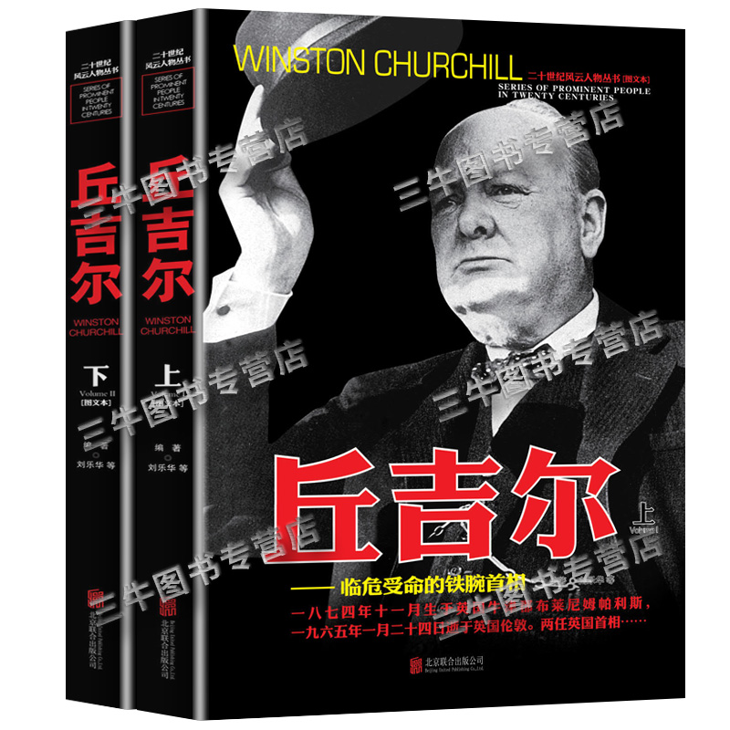 [醉染正版]丘吉尔传人物传记自传 全套2册二十世纪风云人物丛书 二战书籍正版图书世界军事经典战役大全历史类书籍战争全史高清大图