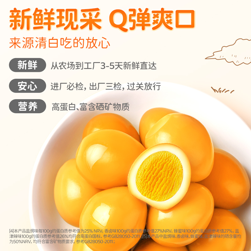盐津铺子鹌鹑蛋64颗混合口味卤蛋小包装铁蛋健康好吃解馋零食休闲食品小吃高清大图