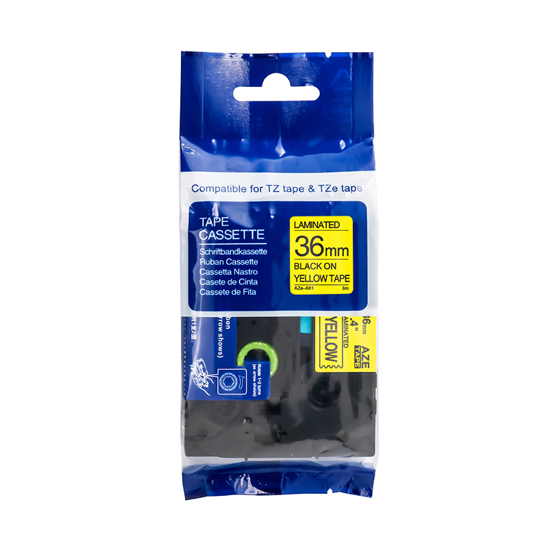 爱墨 AZE-661标签色带黄底黑字36mm /个高清大图
