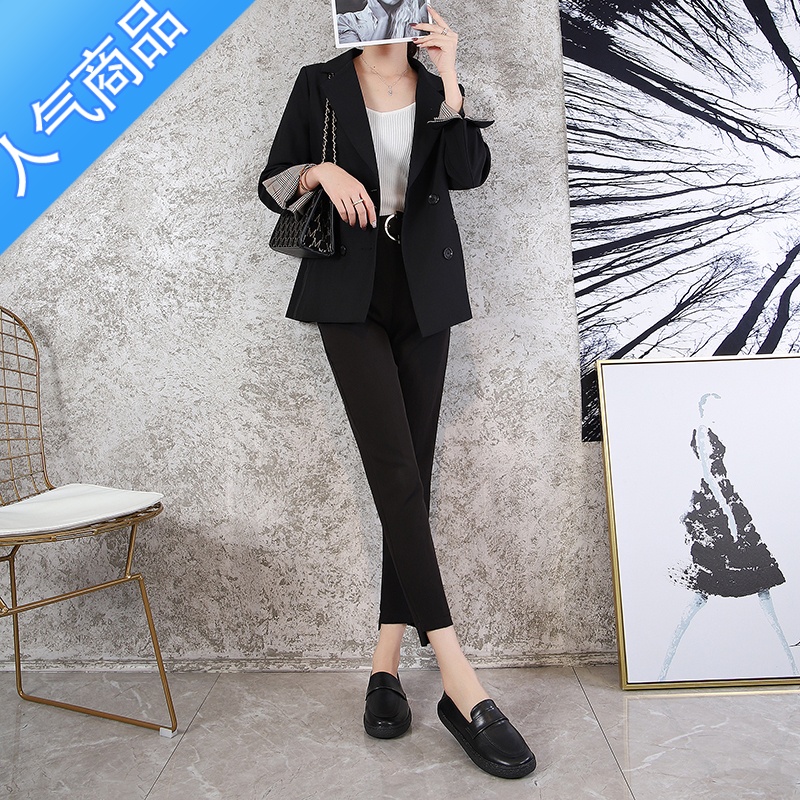 SUNTEK小皮鞋女平底上班鞋工作鞋不累脚2023新款百搭软皮软底乐福鞋黑色高清大图