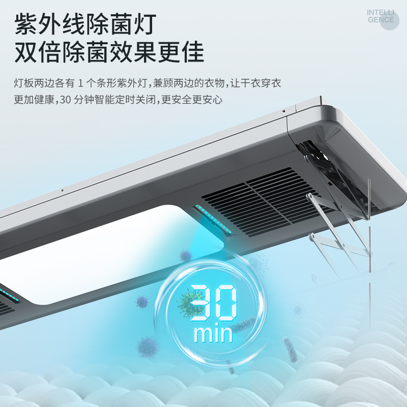 四季沐歌(MICOE) M-HY901F-GG 电动晾衣架智能无线遥控升降阳台晾衣机四杆伸缩晾衣杆大屏LED照明高清大图