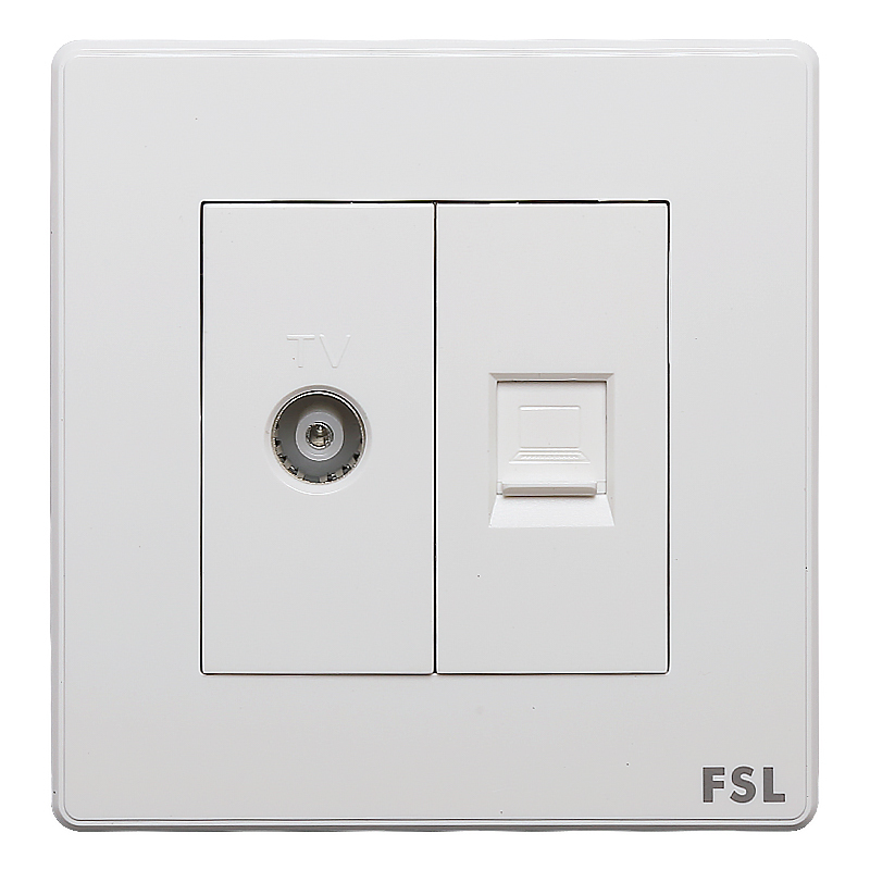 FSL 电视电脑插座(白色) F22-DS-DN (单位:个)