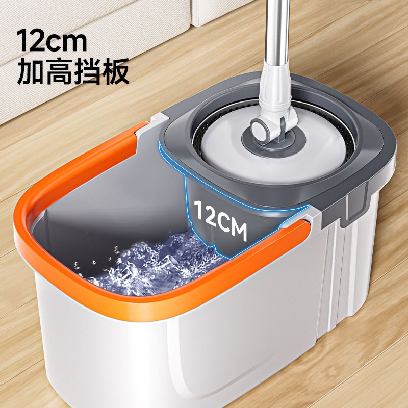 五月花 旋转拖把拖布免手洗省力拖布吸水墩布 JJ-A66 普通杆*1+ 拖把桶*1+ 白盘线头*4(单位:套)高清大图