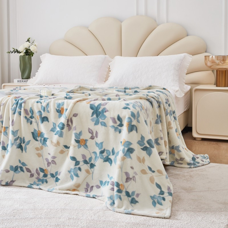 梦洁家纺 亲肤牛奶绒毯:杏花春雨 180*200cm高清大图