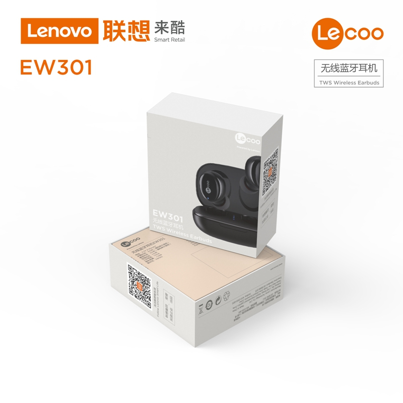 联想(Lenovo)来酷EW301蓝牙耳机白色 TWS真无线游戏影音乐耳塞半入耳式 降噪通话 适用于苹果安卓华为小米手机