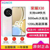 [原封]荣耀X30 12GB+256GB 钛空银 全网5G 120Hz全视屏 66W超级快充 骁龙695处理器 全网5G手机