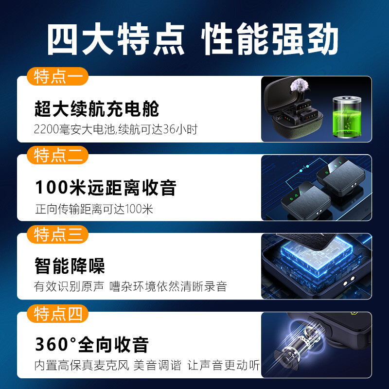 纽曼无线麦克风领夹式收音麦器声卡小蜜蜂蓝牙直播抖音唱歌户外导游相机