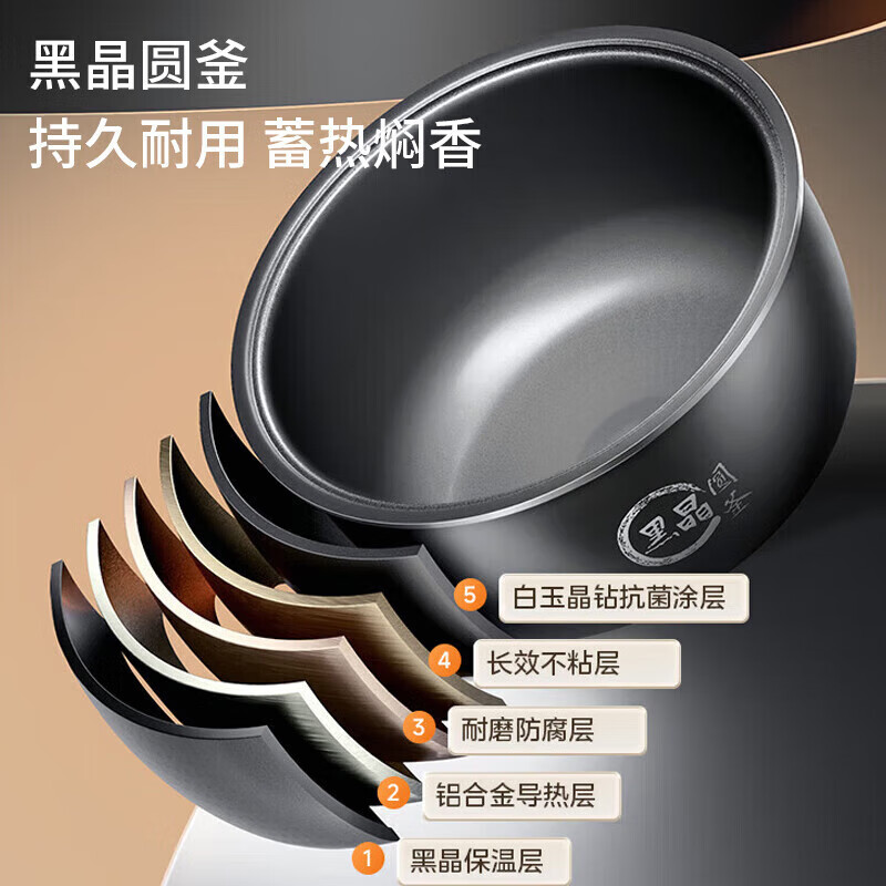 美的 电饭煲家用5L大容量焖香柴火饭 MB-RE578*高清大图