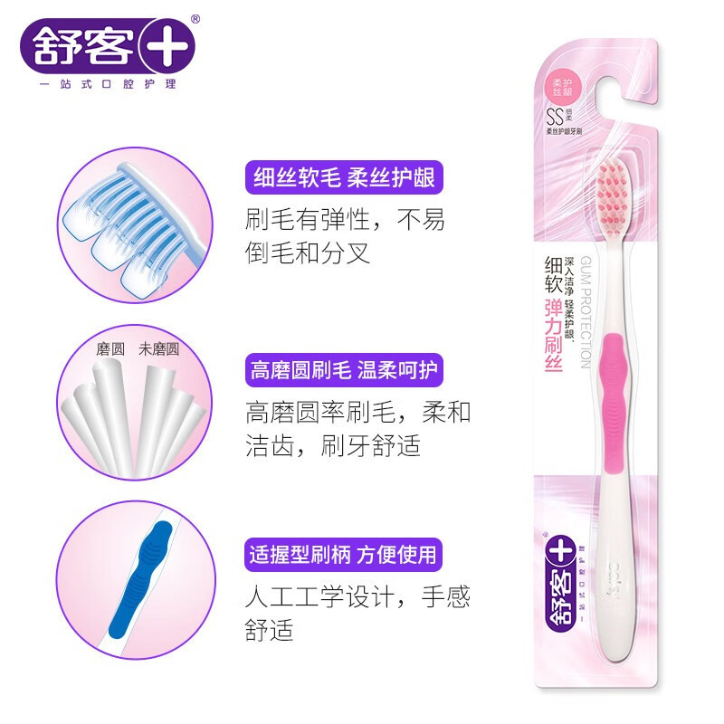 舒客弹力护龈牙刷 1支装(新老包装随机发货)单位:支高清大图