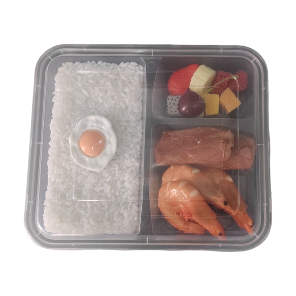 金胜星 一次性透明三格餐盒 850ML 150套/箱高清大图