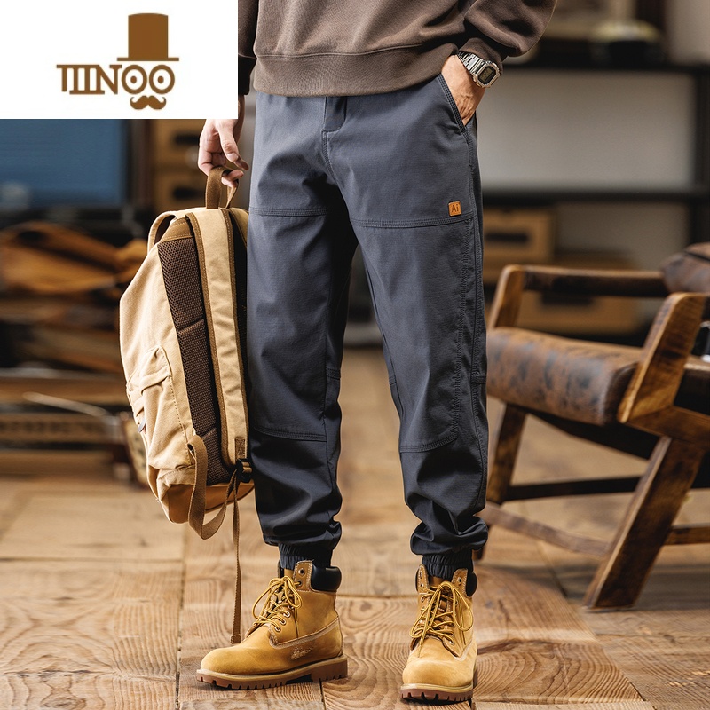 YANXU美式工装裤子男秋季潮牌宽松大码男士复古休闲束脚裤男裤2023新款高清大图