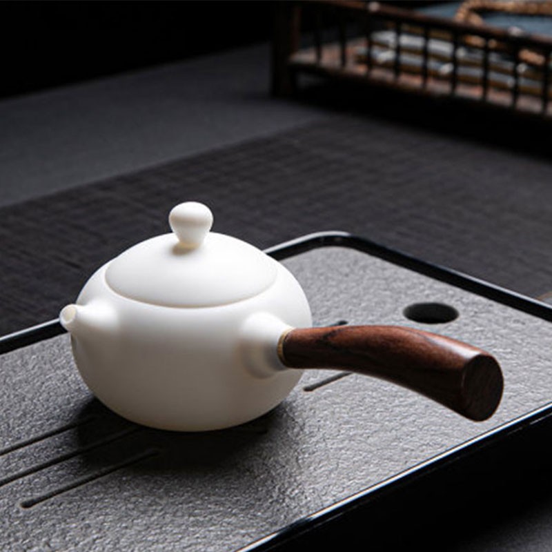 拓牌 TP063 茶具套装 10头素烧羊脂玉瓷竹韵壶套装高清大图
