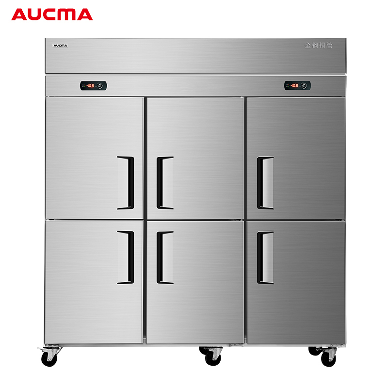 澳柯玛(AUCMA) 厨房冰箱VF-1357XJ 全冷冻商用六门冰箱6开门大容量冷柜饭店后厨冷冻展示柜食品厨房储藏箱