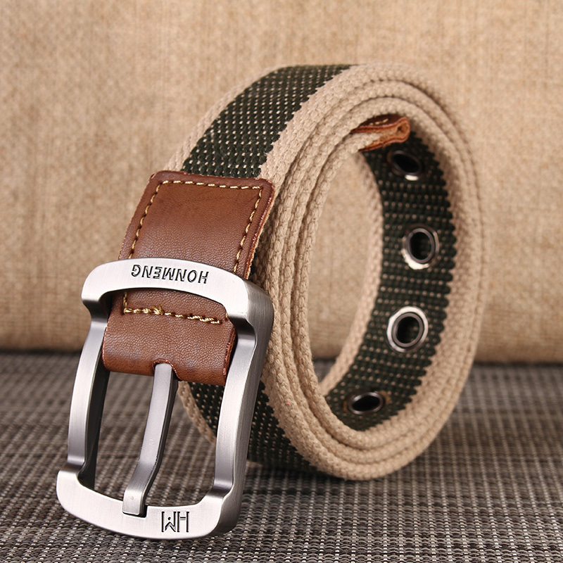 盛世尼曼针扣帆布腰带男女通用百搭休闲皮带潮流款布牛仔裤学生年轻人