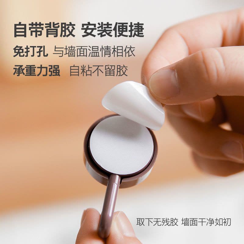 .【5黄色+5深蓝】10个吸卡装.|挂钩墙上挂衣钩多功能家用衣帽钩厨房门后免打孔强力粘钩挂毛巾钩图片