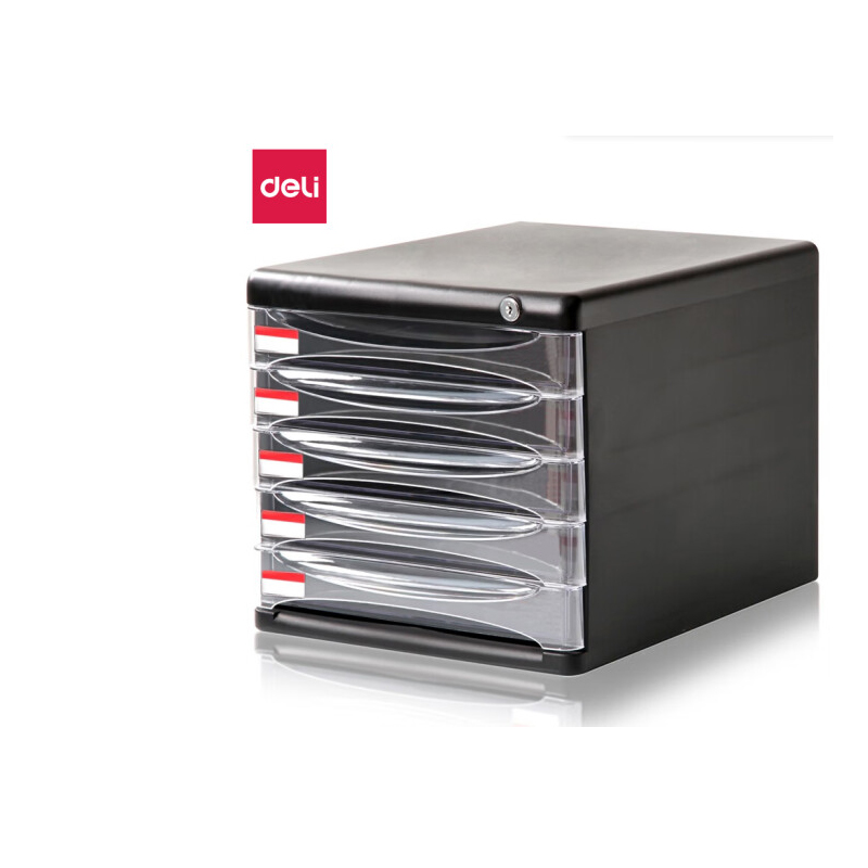 得力(deli)9795 5层带锁手拉桌面文件柜高清大图