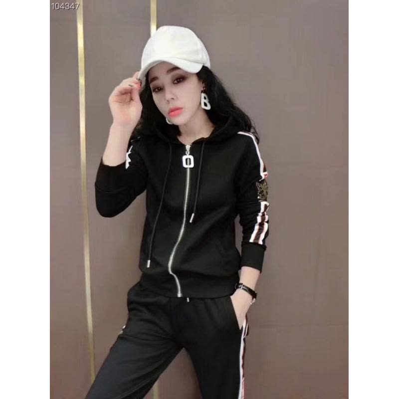 2018早秋新款女装欧洲站时尚网红连帽运动休闲洋气套装显瘦欧货潮图片