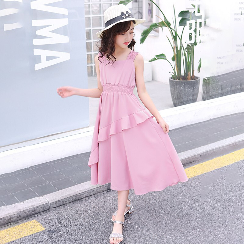 儿童公主裙夏天中大童雪纺仙女裙子小女孩衣服a字裙3-13岁宝宝长裙