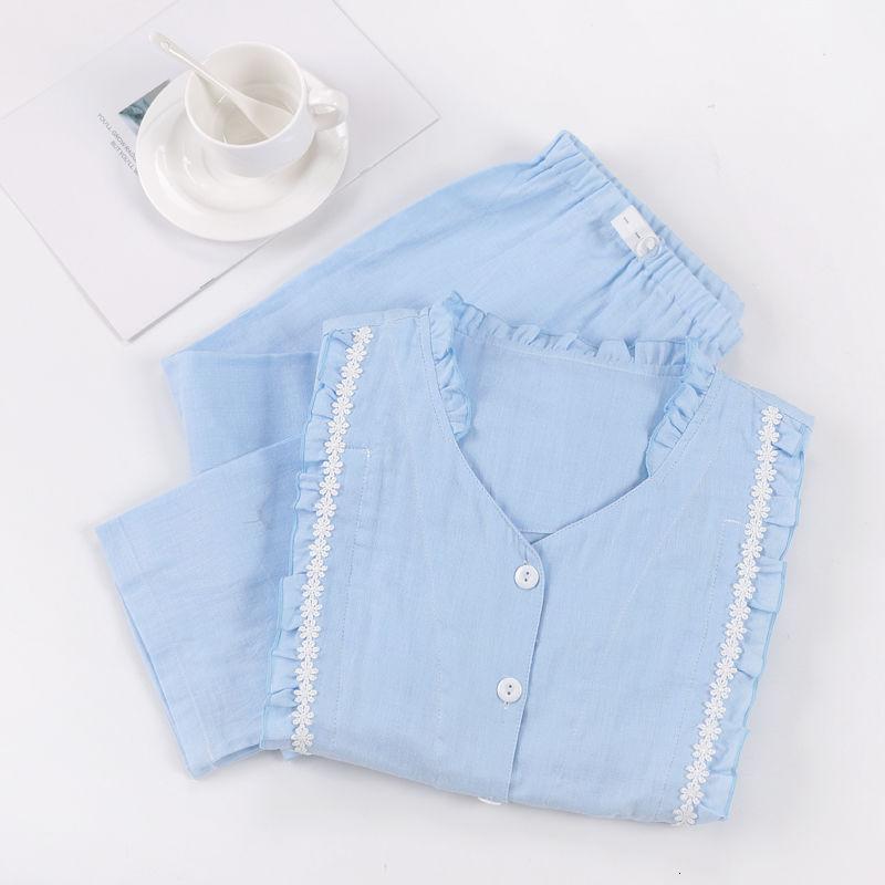 月子服夏季薄款纯棉纱布产后坐月子哺乳喂奶衣服孕妇夏季睡衣春秋