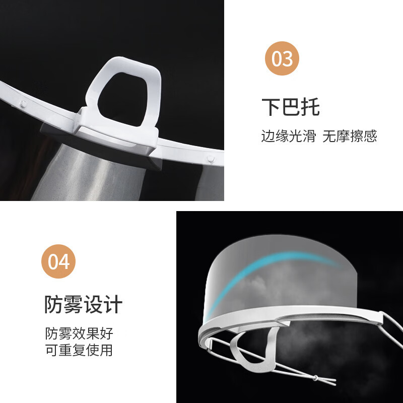 海氏海诺透明口罩单面防雾款防唾沫酒店餐饮食堂专用10只/盒