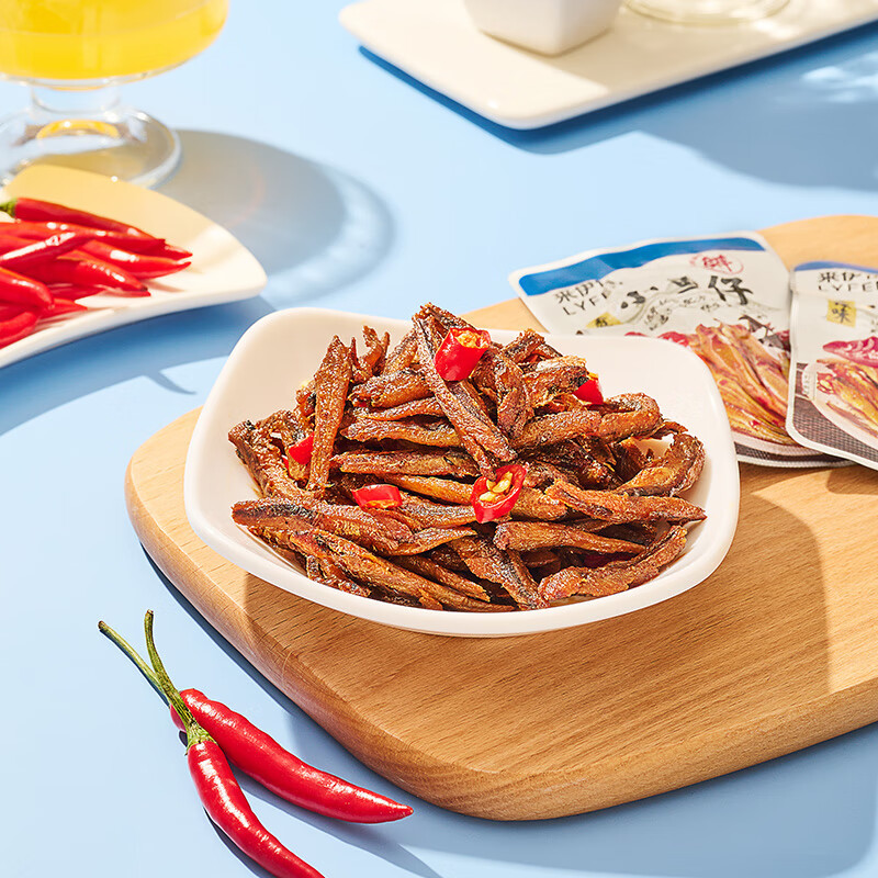[满199减100]来伊份小鱼仔48g香辣味公鱼干湖南特产熟即食海味休闲零食小吃高清大图