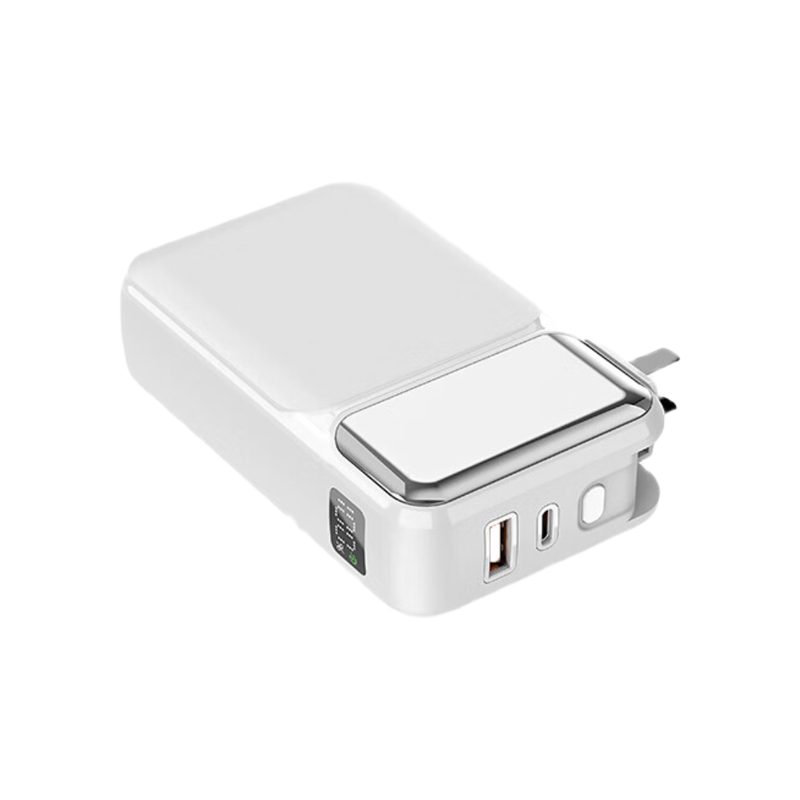 十足酷 22.5W折叠直插式快充移动电源充电宝 10000mAh 白色 SZK-AC10