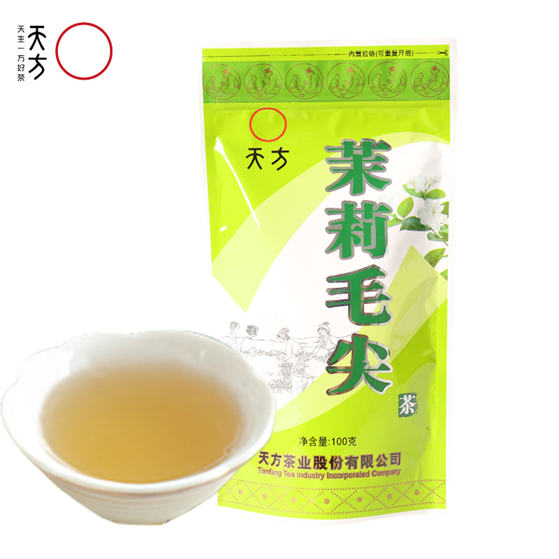 [中华特色]池州馆[买三送一]天方茉莉毛尖100g/袋 浓香型茉莉花茶 安徽天方茶叶 华东