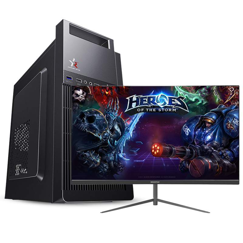 铭能 AMD850四核 GT730 2G独显 8G内存 256G固态 台式电脑 台式机 电脑主机 组装电脑 办公组装机 家用电脑商务娱乐影音学生网课直播LOL游戏电脑+24英寸全套