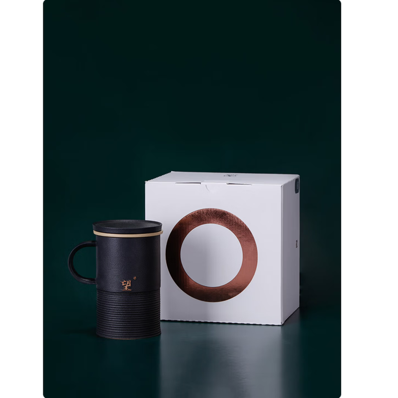 万仟堂陶瓷茶杯 高档办公杯带盖创意水杯送男友茶水分离杯水杯茶杯 望杯高清大图