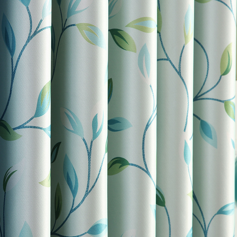 家柏饰(CORATED)窗帘欧式纱帘全遮光亚麻棉麻遮阳窗纱成品客厅卧室落地窗 荷塘月色-A面花色无拼接 宽4.0米高2.7米【挂钩加工】