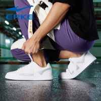 鸿星尔克(ERKE)男士休闲鞋简约男子耐磨防滑低帮系带运动鞋滑板鞋小白鞋51118401076