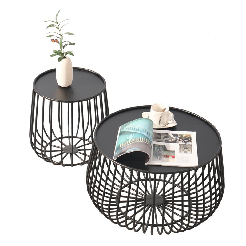 森美人简约创意圆形茶几现代组合小户型沙发边几客厅瓜花几置物架高清大图