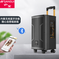 山水(SANSUI) SA5-10广场舞音响户外拉杆大功率便携式移动蓝牙音箱直播K歌会议重低音带双无线话筒麦克风